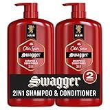 Old Spice Swagger 2-in-1 Shampoo and Conditioner Set for Men, Cedarwood Lime Scent, Get Up To 80% Fuller-Looking Hair, Barbershop Quality, 29.2 Fl Oz Each, 2 Pack