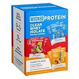 WICKED Protein Powder, Clear Whey Isolate Variety Pack, 23g Protein, 95 Calories, Clear Juice Protein, Clean Label Project Certified, Gluten Free, Post Workout Recovery, Protein for Women and Men