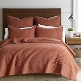 Levtex Home - Cross Stitch Adobe Quilt Set - 100% Cotton - King/Cal King Quilt (106x92in.) + 2 King Shams (36x20in.) - Reversible - Cotton Fabric