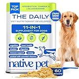 Native Pet Dog Vitamins & Supplements - 11-in-1 Multivitamin Powder for Dogs Food Topper - Collagen, Glucosamine, Probiotics, Omega & More- Supports Healthy Gut, Mobility & Overall Health -60 Scoops