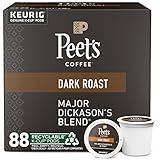 Peet's Coffee, Dark Roast Keurig K-Cup Pods - Major Dickason's Blend 88 Count (4 Boxes of 22 K-Cup Pods)