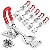 6 Pack Toggle Latch Clamp 4001, Adjustable Latch, Smoker Clamps Heavy Duty Latches, 330Lbs Holding Capacity Pull for Lid Jig, Tool Box Case (24PCS Screws)