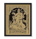Poster Master Vintage Odin Poster - Retro Old Norse God Print - Mythology Art - Paganism Art - Gift for Men & Women - Great Decor for Living Room, Bedroom, Dorm or Office - 11x14 UNFRAMED Wall Art