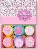 Bath Bombs Gift Set - 6 Bubble Bath Fizzies (6 x 2oz) with Natural Dead Sea Salt Cocoa and Shea Essential Oils - Best Gift Idea for Birthday, Mom, Woman, Girl, Him, Kids