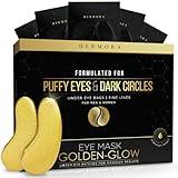 DERMORA Golden Glow Under Eye Patches (20 Pairs Eye Gels) - Rejuvenating Treatment for Dark Circles, Puffy Eyes, Refreshing, Revitalizing, Travel, Wrinkles