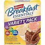 Nestle Carnation Breakfast Essentials Complete Nutritional Drink Rich Milk Chocolate / Classic French Vanilla / Strawberry Sensation Flavor 10 Ct