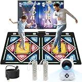 Tucraew Dance Mat, Electronic Dance Mat for TV with HD Camera, Wireless Double User Dance Mat with Game Controller, Non-Slip Dance Pad for Kids Adults, Christmas Birthday Gifts for Girls Boys