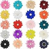 IVIA PET Collar Flowers With Pearl, 20 Pcs Bow Ties Multi-Color Charms for Cat Dog Puppy Collar Grooming Accessories (Small)
