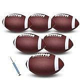 jiaonun 6 Pack Youth Size Football Junior Size Football Inflatable with Pump, Size 6 Footballs 10.5 inch, American Football, Composite Leather Football