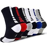 JHM boys Athletic Sport Team Basketball Soccer Crew Socks, 6 Pairs Color#1, 8-11 Years