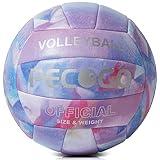 PECOGO Volleyball Size 5 Soft PU Leather Purple Indoor Outdoor Volleyballs Sports Training Game Play Ball for Beginner, Teenager, Adult