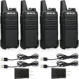 Retevis RT22 Two Way Radio Long Range Rechargeable,Portable 2 Way Radio,Upgrade Type C Handsfree Walkie Talkies for Adults Cruise Hiking Hunting Skiing(4 Pack)