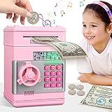 Kids Piggy Bank for Girls - Toys for 5 6 7 8 9 10 Year Old Girl Birthday Gifts - Electronic Piggy Bank ATM Machine Money Safe for Kids Toys Age 6-8-10