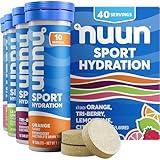 Nuun Sport Electrolyte Tablets - Dissolvable in Water, Mixed Citrus Berry Flavors, 5 Essential Electrolytes for Hydration, 1g Sugar Drink Mix, Vegan, Non-GMO, 4 Pack (40 Total Servings)