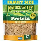 Nature Valley Protein Granola, Oats and Honey, Family Size, Resealable Bag, 17 OZ