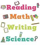 Carson Dellosa 37-Piece Core Subjects Bulletin Board Decorations Set, Reading, Writing, Science, and Math Signs and Colorful Cardstock Cutouts for Classroom Decor