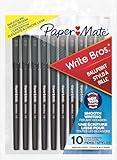 Paper Mate Write Bros Ballpoint Pens, Medium Point (1.0mm), Black, 10 Count