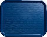 Carlisle FoodService Products Cafe Fast Food Cafeteria Tray with Patterned Surface for Cafeterias, Fast Food, And Dining Room, Plastic, 17.87 X 14 X 0.98 Inches, Blue