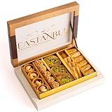 Eastanbul Baklava 8.8oz, Baklava Gift Box, Baklava Pastry, Middle Eastern Sweets Gift Box, Premium Gourmet Desserts, Baklava Pistachio & Cashew Rich Arabic & Turkish Baklava