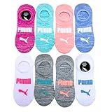 PUMA Women's Sneaker Liner Socks, 8 pair, Assorted Colors, Fits 5-9.5