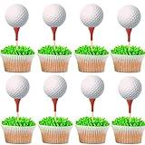 24 PCS Golf Cupcake Toppers Sports Ball Cupcake Picks for Sports Theme Baby Shower Golf Players Birthday Party Cake Decorations Supplies