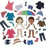 My Felt Story Dress Me Up 56 Pcs - Weather | Felt 8” Doll Figures for Kids | Multicultural Skin Tone Diversity | Fun Classroom Learning Activities