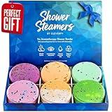 Cleverfy Shower Steamers Aromatherapy - Christmas Box of 6 Premium Shower Bombs with Essential Oils. Self Care Christmas Gifts for Teen Girls and Women. Blue Set