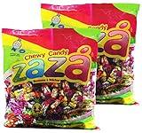 Zaza Assorted Bulk Chewy Candy, Colorful Flavorful Fruity Individually Wrapped Kosher Sweet candies, Halloween Trick or Treat, Variety Pack for Holiday Party, Valentines, Christmas, Thanksgiving, or Office Reception Desk As Seen BH Photo & Chase Bank