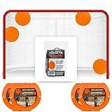 Top Shelf Targets 4 Pack Magnetic Hockey Targets for Shooting - Durable Hockey Net Goalie Targets for Hockey Training - Lacrosse Goal Targets for Accuracy, 8-Inch Size, 4 Tethers, Orange