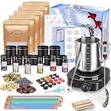 Complete Candle Making Kit with Wax Melter, Making Supplies,DIY Arts&Crafts Gift for Kids,Beginners,Adults,Including 500w Electronic Stove,Wicks,Rich Scents,Dyes,Melting Pot,Candle tins