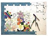 Hygloss Products Blank Community Puzzle - Fun Group Activity - Great for Parties, Weddings, Classroom, Office & More - Approx. 20” x 28” Inches - 48 White Puzzle Pieces - 10 Sets