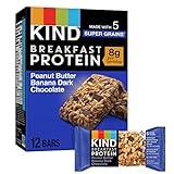 KIND Breakfast, Healthy Snack Bar, Peanut Butter Banana Dark Chocolate, Gluten Free Breakfast Bars, 8g Protein, 1.76 OZ Packs (6 Count)