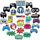 24 40Pcs Gaming Shoe Decoration Charms for Croc Clog, Video Game Charms Accessories for Adults Teen (Black)