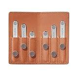 Würkin Stiffs Assorted Power Stays Magnet Collar Stay Travel Set | Tan Leather Wallet Case | Gift for Men | Seen on Shark Tank