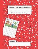 Primary Composition Book: 1/2 ruling with picture story | Red Marble Primary Writing Journal K-2 | Kindergarten Notebook