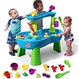 Step2 Rain Showers Splash Pond Toddler Water Table, Kids Water and Sand Activity Sensory Playset, Summer Outdoor Toys, 13 Piece Toy Accessories, For Toddles 1.5+ Years Old