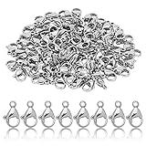 PH PandaHall 100pcs Lobster Claw Clasps Grade A 304 Stainless Steel Jewelry Lobster Clasp Fastener Hook Clasps for Necklaces Bracelet Jewelry Making 11x7mm