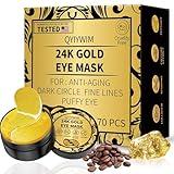 Qyiywim Under Eye Patches 70PCS, 24K Gold Eye Patches for Puffy Eyes Treatment, Under Eye Masks for Dark Circles and Puffiness, Non-Irritating Eye Mask Skincare, Eyes Bags Treatment, Eye Gel Pads