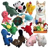 LEGEND SANDY Squeaky Plush Dog Toy Pack for Puppy, Small Stuffed Puppy Chew Toys 12 Dog Toys Bulk with Squeakers, Cute Soft Pet Toy for Small Medium Size Dogs