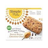 Simple Mills Almond Flour Snack Bars, Peanut Butter Chocolate Chip - Gluten Free, Made with Organic Coconut Oil, Breakfast Bars, Healthy Snacks, 6 Ounce (Pack of 1)