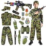Metemot Kids Army Costume for Boys, Military Army Costume with Army Toys, Solider Boy Dress up, Halloween Costumes for Boys…