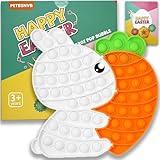 PETBSNVB Bunny Carrot Pop Bubble Fidget Sensory Toys,Puzzle Popper Toy Pack,Great Gifts for Kids Boys and Girls 3 4 5 6 7 8 9 Year Old Birthday Party,Christmas,Stocking Easter Basket Stuffers(White)