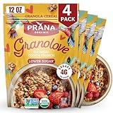 Prana Granolove - Oatmeal Cookie Crunch Organic Granola Cereal | Rich in Fiber & Protein, Vegan, Non-GMO, Kosher and Low-Sugar - 12 oz Bags - 4 Pack