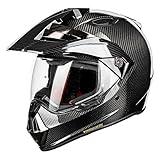 ILM Carbon Fibre Snell M2020D Full Face Motorcycle Adventure Helmet Auto Car Racing for Men Women Dual Sport Off-road Helmet Model L13(Carbon Fiber Titanium, Small)