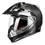 ILM Carbon Fibre Snell M2020D Full Face Motorcycle Adventure Helmet Auto Car Racing for Men Women Dual Sport Off-road Helmet Model L13(Carbon Fiber Titanium,Large)