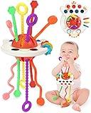 Yetonamr Baby Sensory Montessori Toys for 6-12-18 Months, Pull String Silicone Teething Toy, Stocking Stuffers Birthday Gift Travel Toy for 1 2 Year Old Boy Girl Infant Toddlers 8 9 10 Months Old