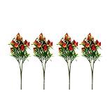 4 PCS Artificial Strawberry Branch,10.61Inch Fake Strawberry Plant Artificial Fruit Bouquet for Wedding Valentines Day Home Kitchen Flower Arrangement Decoration