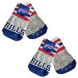 NFL Buffalo Bills Anti Slip Dog Socks with Elastic Ribbed Top, Size Medium/Large. Indoor/Outdoor Socks, Best Dog Paw Protector, 2 Pairs, Cool Puppy Supplies with NFL Logo of Bills Football Team