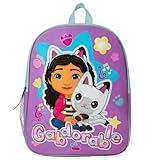 AI ACCESSORY INNOVATIONS Gabby's Dollhouse Kids Backpack, Elementary School Girls Book Bag with Padded Straps, Purple