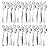 24 Pieces Dinner Forks Set (7.1 inch), Unokit Silver Stainless Steel Dinner Forks Set of 24, Forks Silverware, Flatware Forks for Home, Kitchen or Restaurant - Mirror Polished, Dishwasher Safe